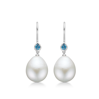 MadsZ sølv ørehænger TEARDROP m perle - Mads Z