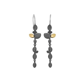 RABINOVICH sølv ørehænger oxyd 14 kt blade - Rabinovich