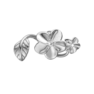 CDL charms til læderarmbånd Flower Bouquet Sølv - Charms til armbånd