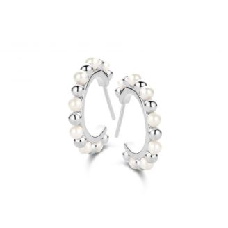 Spirit Icons sølv creol med ferskvandsperler GEM - Spirit Icons