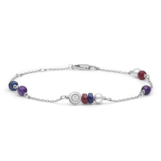 MadsZ sølvarmbånd Scattered Tears med farvede sten. - Mads Z