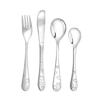 NOA Stål børnebestik hjerter - Dåb