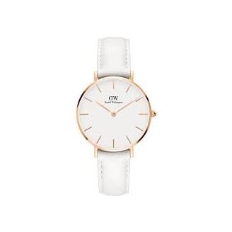 DW rosa dame ur hvid rem 32 mm - 