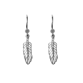 CDL ørehænger Hanging Feathers sølv - Øreringe