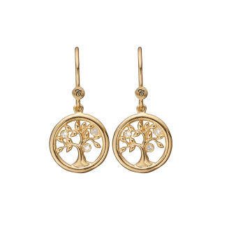 CDL ørehænger Tree of Life forgyldt - Øreringe
