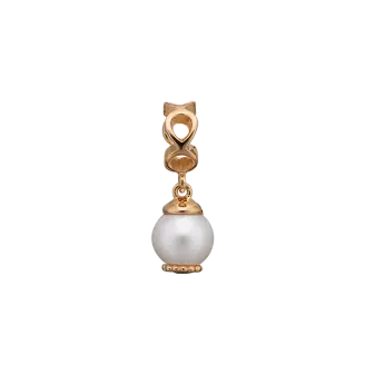 CDL charm til sølvarmbånd MOVING PEARL forgyldt - Christina Design London