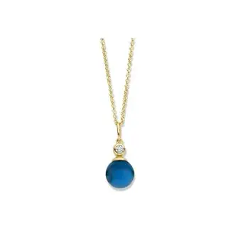 SPIRIT ICONS FIGARO Pendant forgyldt cz blå 9mm - 
