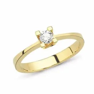 Nuran Star 14 kt. solitare ring 0,03ct W/SI - Vielsesringe